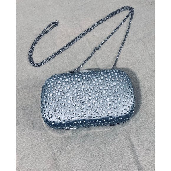 Silver Rhinestone Lux Metal Clutch Purse Excellent Condition!!! - Picture 6 of 6